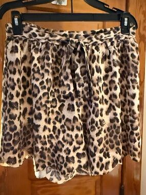 Oddy Leopard Print Skater Short in Brown and Black